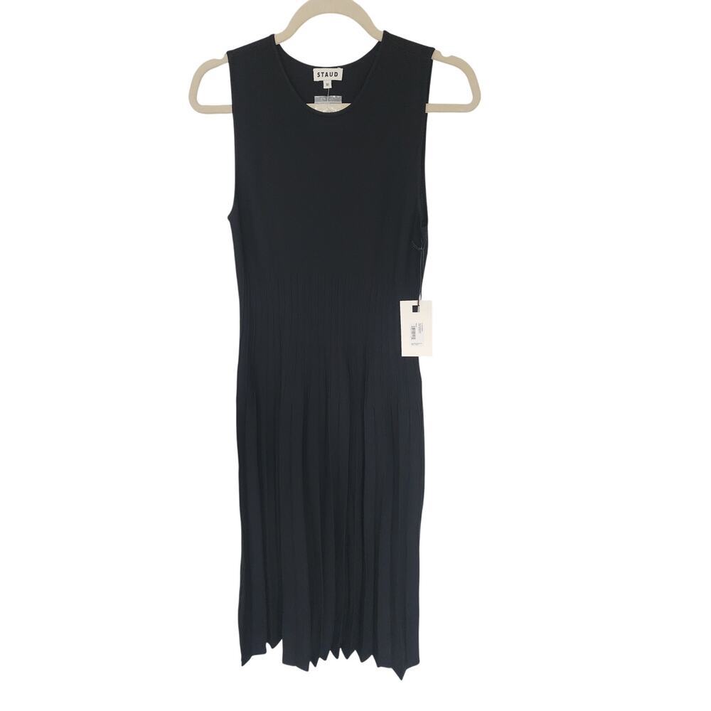 STAUD Black Elyse Dress Sz M - Picture 4 of 6